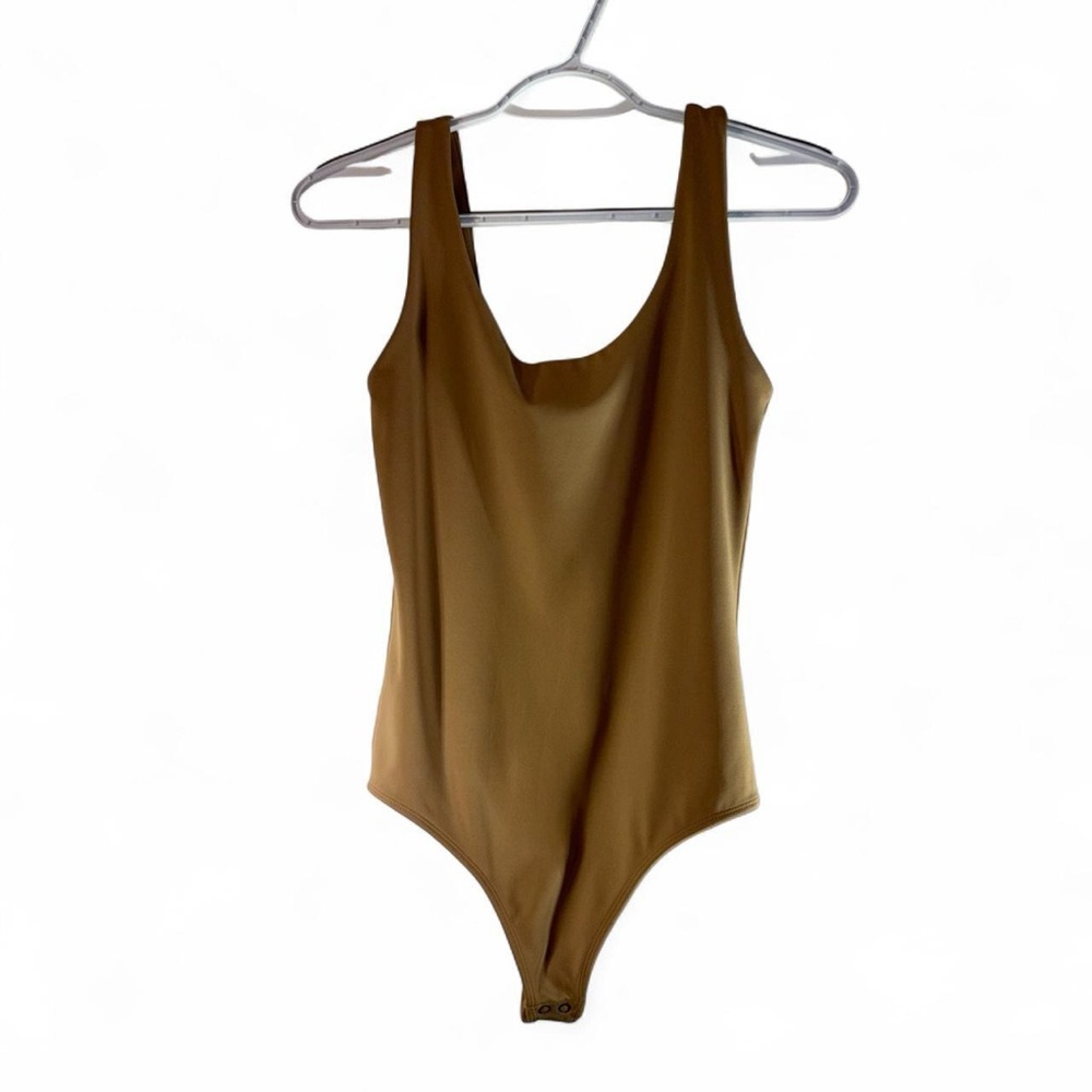 Source Unknown Olive Green Scoop Neck Bodysuit